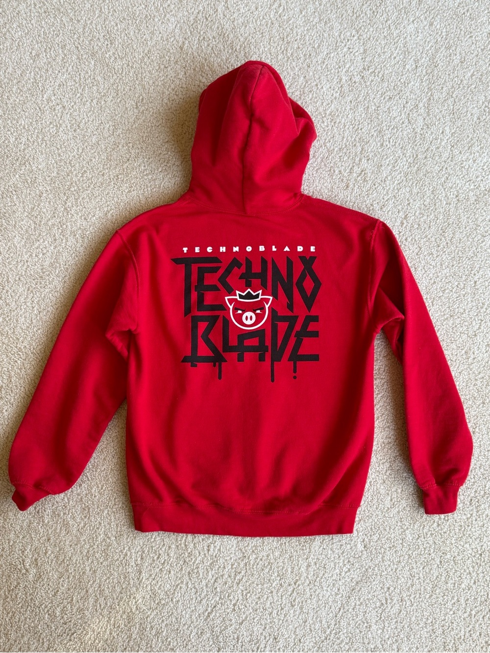Technoblade Agro Youth Pullover Hoodie (Red) Sz Small